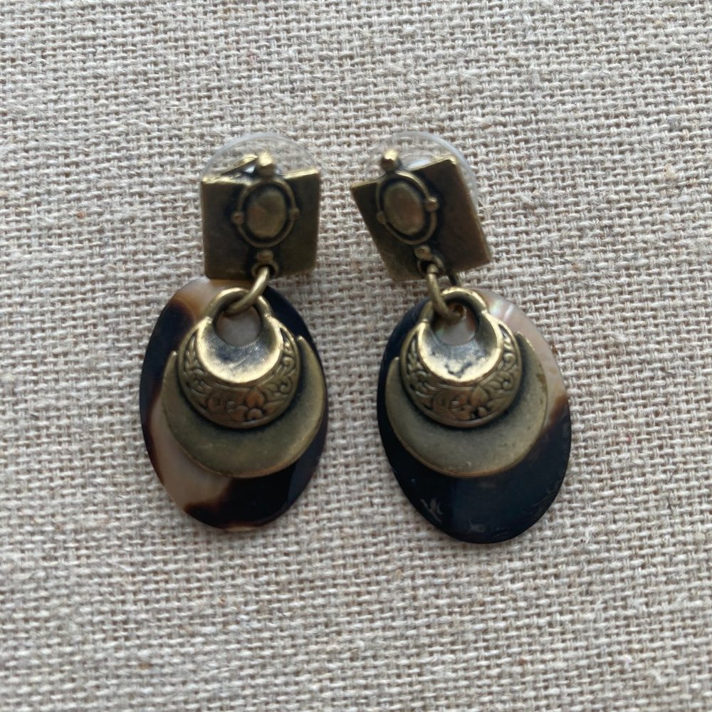 🌼 🌻 🌸 Animal Print & Metal Pierced Earrings – Never Worn